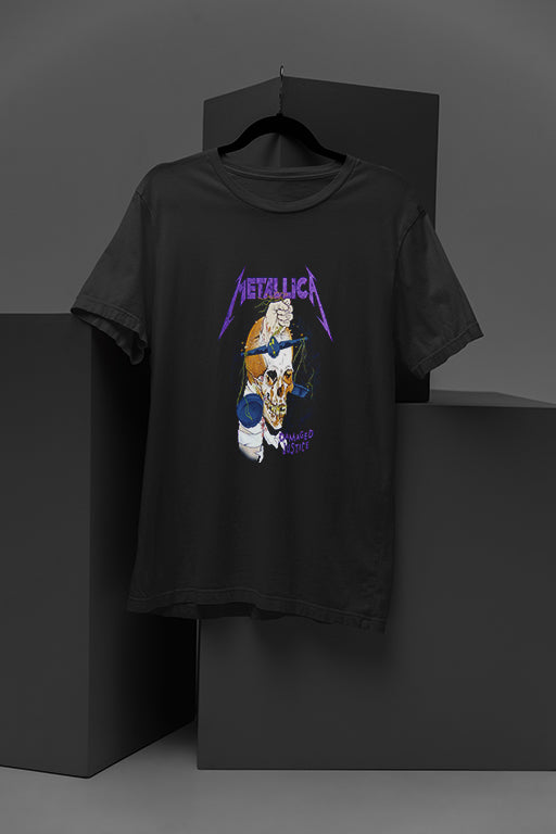Metallica Damaged Justice | Vintage Band Tee | 80s Metal | Retro Rock T-Shirt | Metallica Fans | Thrash Metal Merch | Metallica Concert Shirt