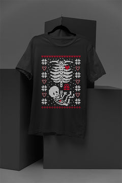 UGLY "Rotting Rebel Skeleton" Christmas T-Shirt | Spooky Season | Festive Bones |