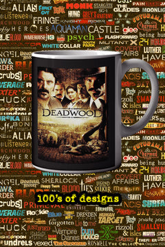 Deadwood 11oz Mug Tim Olyphant Ian McShane TV Show Western Design | Cowboy Western Themed Coffee Cup Mug Merchandise