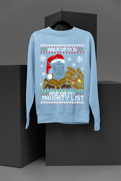 UGLY: Thanos Naughty List Sweatshirt | Marvel Universe | Christmas | Infinity Gauntlet Era