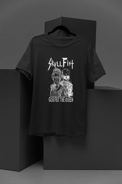 Skull Fist God Fist The Queen Band Tee | Vintage Rock Band T-shirt | Retro Metal Music Tee | 80s Skull Fist God Fist | Graphic Tee with Punk Vibe | Grunge Clothing | Alternative Fashion Must-Have