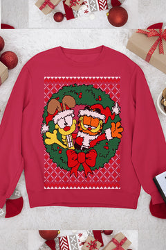 UGLY Retro Garfield and Odie Christmas Sweatshirt | Vintage Cartoon Characters | Nostalgic
