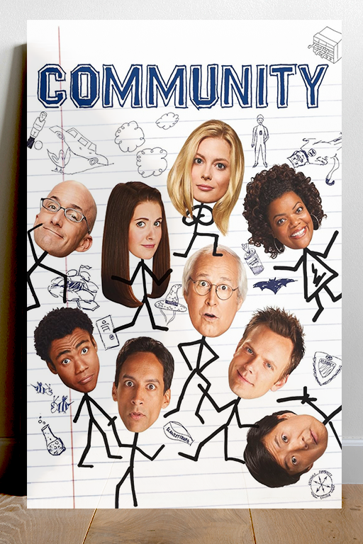 Community Joel McHale Premium Gloss Poster | TV Show Design | Unique Community Art Print | Vintage TV Series Wall Decor