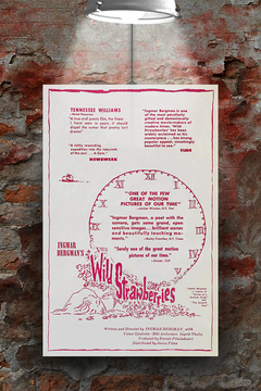 Wild Strawberries Gloss Poster | Vintage Film Print | Ingmar Bergman | Classic Cinema Art Print | Retro Swedish Movie Wall Decor