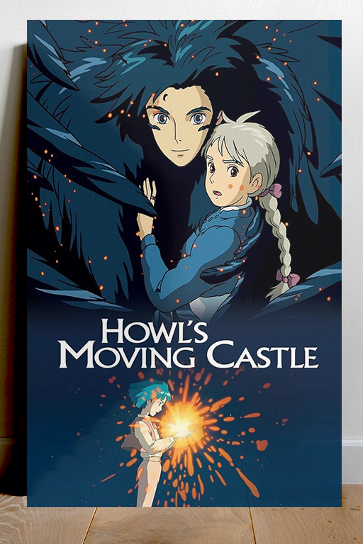 Howl's Moving Castle Digital Art 24x36 inch Poster - Christian Bale Aspiring Star | Anime Film Fan Merchandise | Unique Studio Ghibli Design - 18x24 Gloss Print
