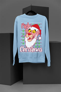 UGLY Retro Pink Panther Christmas Sweatshirt | Pink Panther Pink Christmas Sweatshirt | 60s Style