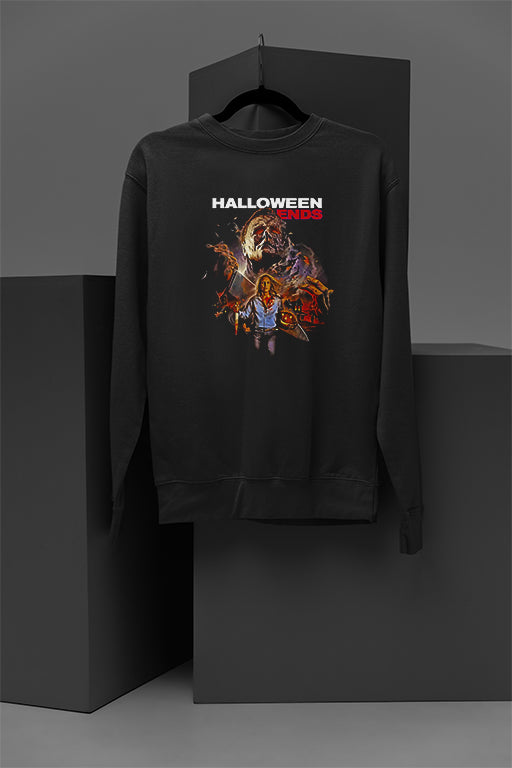 Horror: Halloween Ends Cozy Pullover Sweatshirt | Warm Horror Film Halloween Sweatshirt