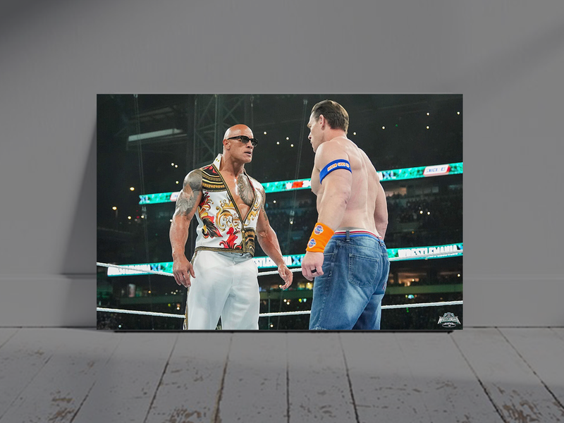 Wrestlemania 40 Poster | The Rock vs John Cena Design | Wrestlemania 40 Event | Premium Gloss Poster