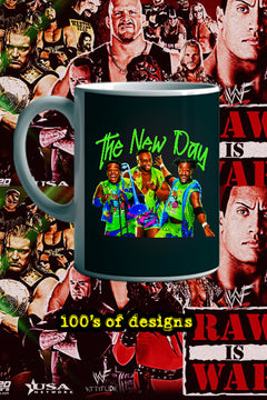 THE NEW DAY 11oz Mug featuring Kofi Kingston | Big E | Xavier Woods WWE Wrestling Merch