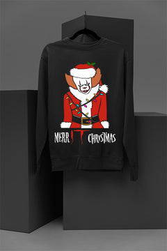 UGLY Yet Festive Pennywise from IT Christmas Sweatshirt | Horror Clown | Stephen King | Red