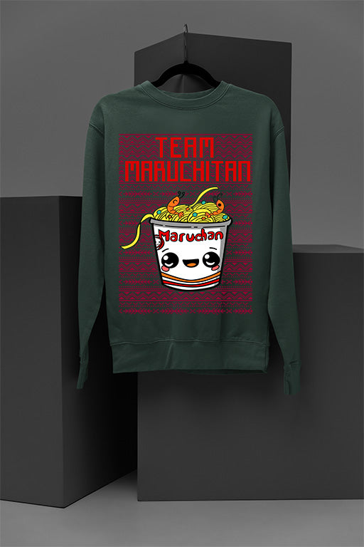 UGLY Crazy Maruchitan Ramen Box Happy Face Christmas Sweatshirt | Funny Ugly Design