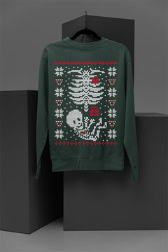 "Rotting Rebel Skeleton" Christmas Sweatshirt | Spooky Season | Festive Bones |