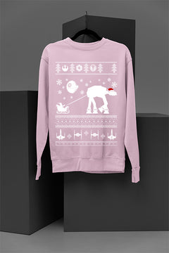 UGLY Galactic Sleigh Star Wars Christmas Sweatshirt | Retro Sci-Fi Festive Sweatshirt | Vintage