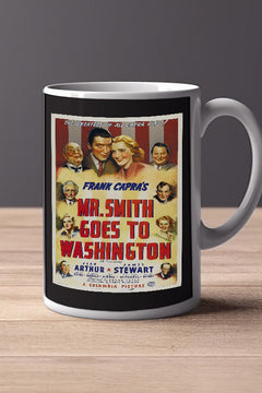 Mr. Smith Goes to Washington 11oz Mug | Film Memorabilia | Vintage Poster Design | Jimmy Stewart Cup