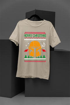 UGLY Mandalorian Holiday Cheer Christmas T-Shirt | Beskar Armor | Grogu | Bounty Hunter |