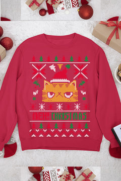 UGLY Meh! Christmas Cat | Vintage Christmas | Retro Era | Festive Feline | Quir