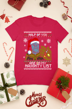 KIDS UGLY: Thanos on the Naughty List Christmas T-shirt | Marvel Thanos |