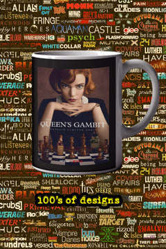 The Queen's Gambit 11oz Mug | Beth Harmon Design - TV Show Merchandise - Minimalist Chess Art - Anya Taylor-Joy Goods