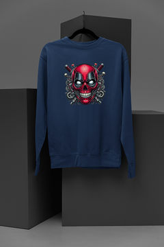 "Merc with a Mouth Skull | Deadpool Inspired Tattoo Sweatshirt | Marvel Comics Fan Apparel"