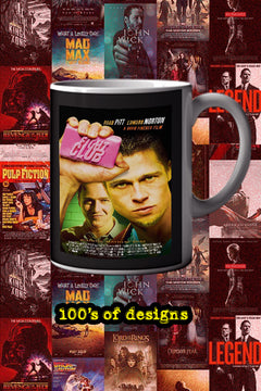 Fight Club 11oz Mug | Film Memrobillia Fight Club Poster Design - Brad Pitt & Edward Norton