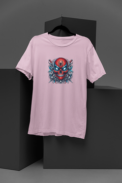 "Marvel-Inspired Spiderman Cartoon Skull T-Shirt | Hip Tattoo Design | Pop Culture Fashion Statement