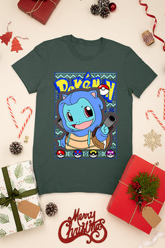 UGLY Christmas Squirtle Pokemon Tee | Festive Ugly Design | Retro Nostalgic