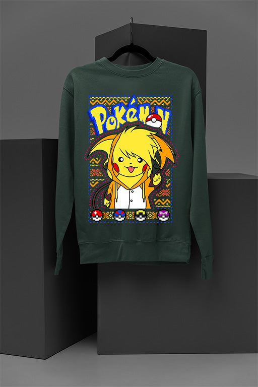UGLY Pikachu Christmas Cheer | Festive Pokemon Ugly Sweatshirt Trend | Retro Pikachu Holiday Vibes
