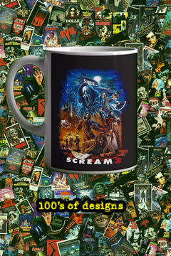 Horror Scream 3 11oz Mug | Film Fan Gift | Horror Movie Lover | Vintage Movie Poster | Classic Horror Design