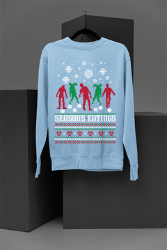 UGLY Festive Zombies Feasting | Christmas Horror Apparel | Undead Merry Madness | Retro Apocalypse Fashion