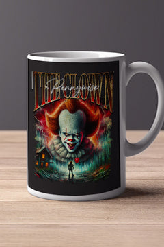 Halloween Pennywise 11oz Mug | Horror Film Poster Design Mug | Scary Clown Collectible Cup | Creepy Merchandise Decor