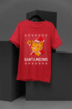 UGLY Santa Meowstravaganza Christmas T-Shirt | Whisker Wonderland | Festive