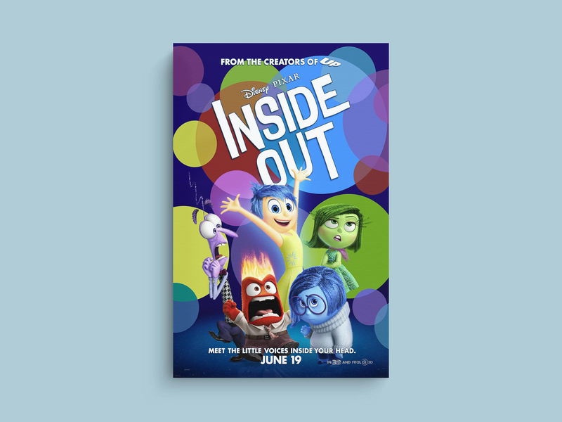 Inside Out Canvas Print Featuring Amy Poehler |Film Inside Out Design | Movie Poster Wall Art