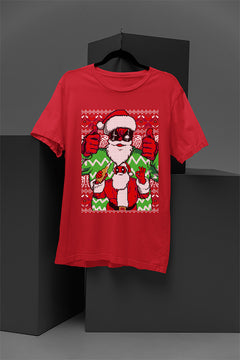 UGLY Deadpool-Santa Pool Christmas T-Shirt | Pop Culture Holiday Apparel | Festive Ugly Design