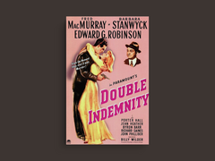 Double Indemnity Canvas Print | Classic Film Noir Art | Barbara Stanwyck Fred MacMurray Poster | Vintage Movie Decor | Wall Hanging Art