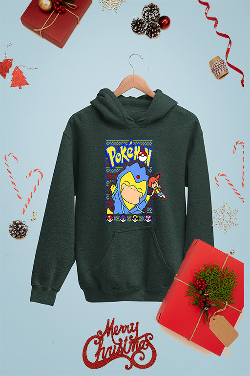 KIDS UGLY Psyduck Christmas Cheer Hoodie | Pokemon Psyduck | Kids Ugly Christmas