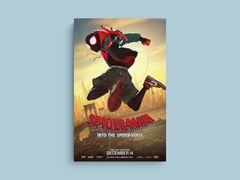 Spiderman Into The Spider-Verse Canvas Print | Miles Morales Art Print | Home Decor Wall Hanging | Film Fan Gift | Peter Parker Design | Spider-Gwen Poster