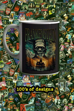 Halloween Frankenstein 11oz Mug | Horror Film Poster Design | Classic Monster Drinkware