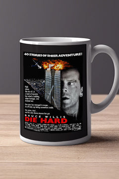 Die Hard 11oz Mug - Bruce Willis | Film Memorabilia | Coffee Cup Gift | Movie Collectible | Unique Design