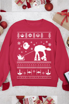 UGLY Galactic Sleigh Star Wars Christmas Sweatshirt | Retro Sci-Fi Festive Sweatshirt | Vintage