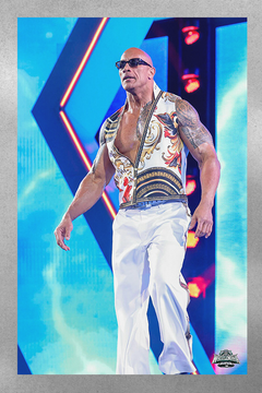 WWE Wrestlemania 40 The Rocks Entrance Gloss Poster | Wrestlemania 40 Design | Premium WWE Wrestlemania 40 Poster | The Rock Wrestlemania 40 Memorabilia | Wrestlemania 40 Collectible Art Print