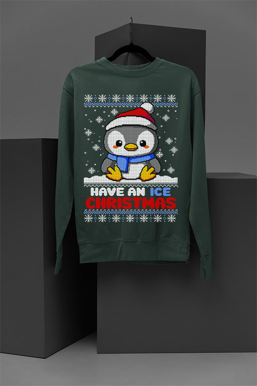 Have an Ice Christmas | Christmas Ugly Design | Penguin Era | Holiday Sweatshirt