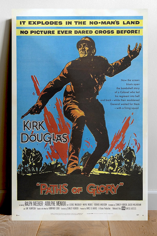 Paths of Glory Kirk Douglas Gloss Film Poster | Classic War Movie Memorabilia | Vintage Military Art Print for Film Buffs