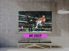 Wrestlemania 40 Roman Reigns And Cody Rhodes Spear Poster | Premium Gloss Photo Print | Wrestlemania 40 Collectible | Wrestling Fan Art | Roman Reigns Vs Cody Rhodes | High Quality Wall Decor | WWE Memorabilia | Ready to Frame