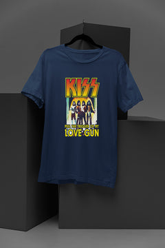 Kiss Pull The Trigger Of My Love Gun | Band Tee featuring iconic design from the era of Kiss's peak success | Rock Band T-shirt inspired by Kiss Pull The Trigger Of My Love Gun | Vintage Kiss Pull The Trigger Of My Love Gun-Insp