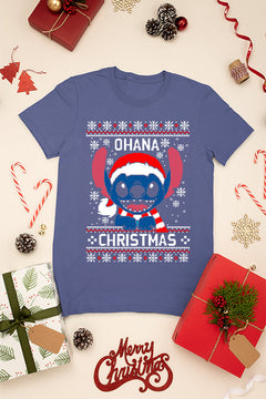 KIDS UGLY Ohana Christmas T-Shirt | Lilo and Stitch Ugly Sweater Design