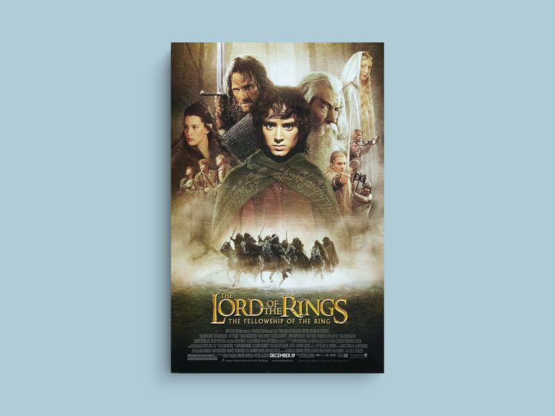 LOTR The Fellowship Of The Ring Canvas Print | Film Memorabilia | Tolkien | Frodo | Gandalf | Aragorn | Movie Poster Art