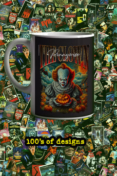 Halloween Pennywise 11oz Mug | Horror Film Poster Design | Scary Movie Fan Gift
