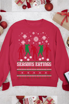 "Seasons Eating" Christmas Zombie Sweatshirt | Undead Holiday Attire | Vintage