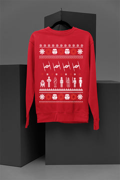UGLY Christmas Sweatshirt: Star Wars Troops | Galactic Holiday Cheer | Empire Era Festivities