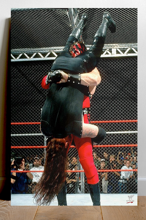 WWE Attitude Era Kane Tombstones The Undertaker Poster | Premium Gloss Poster Design | WWE Attitude Era Collectible | Pro Wrestling Wall Art | WWE Fan Merchandise | Vintage Wrestling Decor | Attitude Era Gift Idea | Home Decor for Wrestling Fans